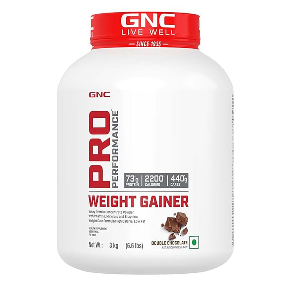 GNC Pro Performance Weight Gainer, 3 kg (6.6 lb), Double Chocolate